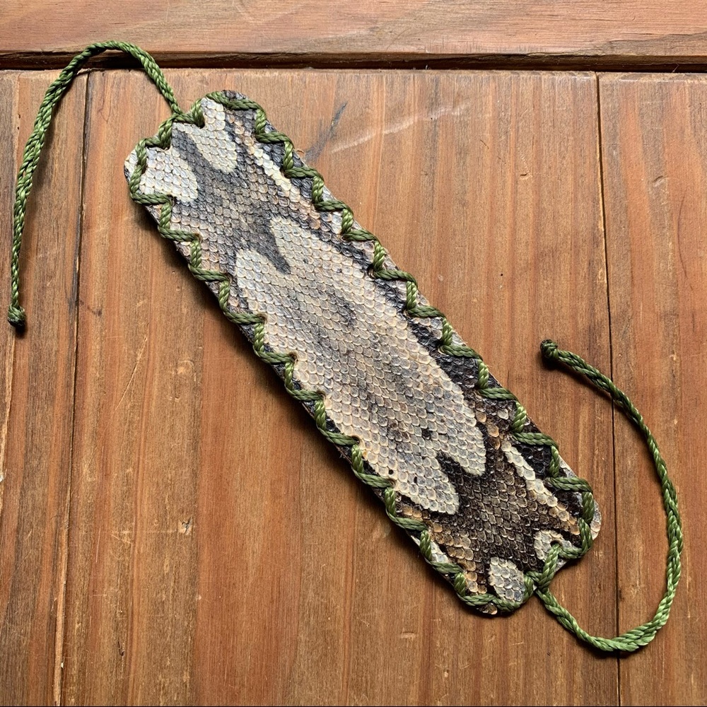 Snakeskin Leather Cuff Bracelet